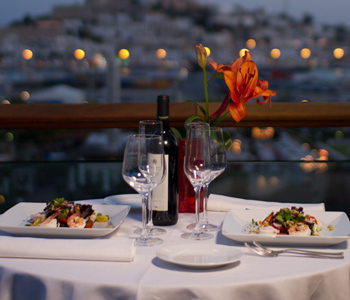Cena de marisco con chocolate